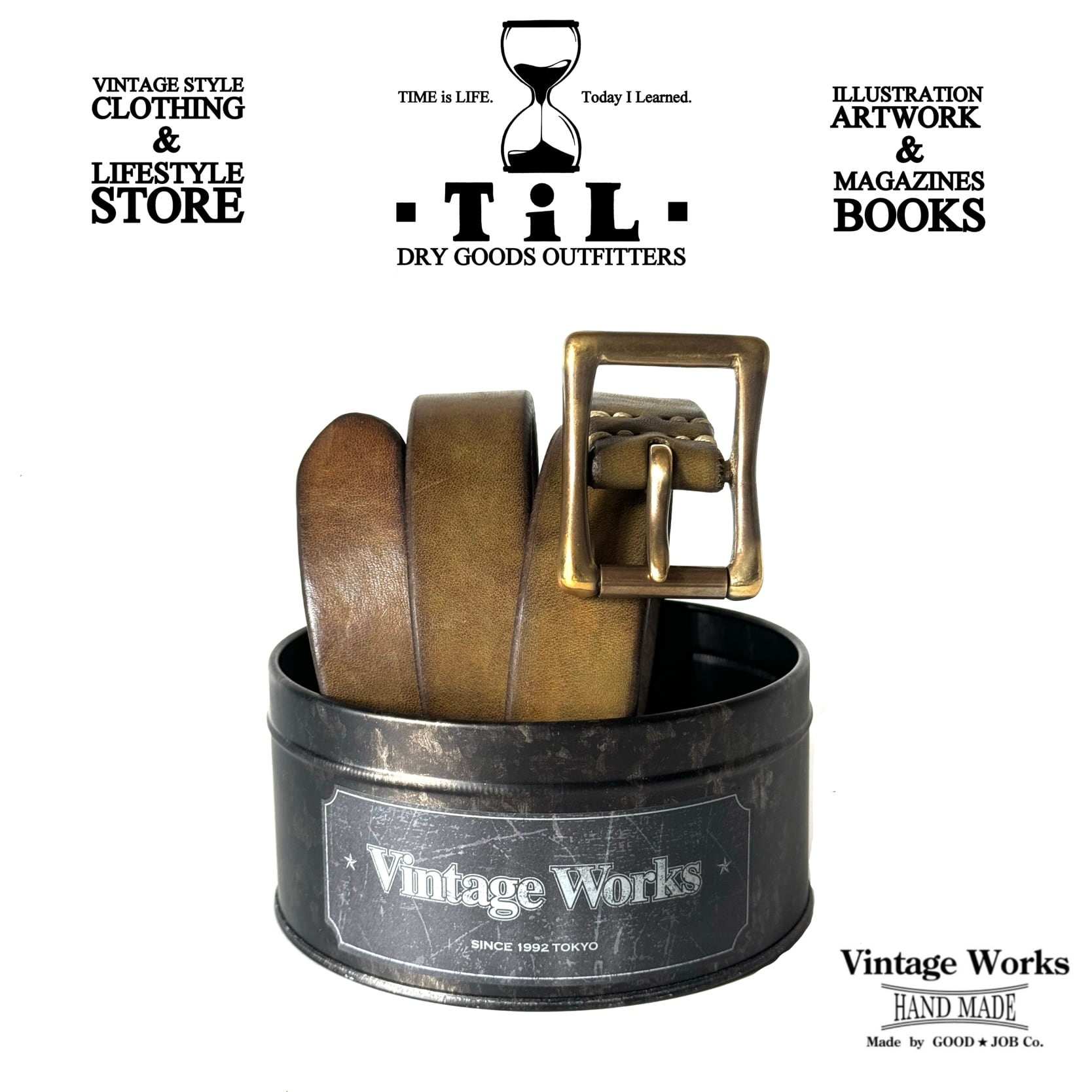 VINTAGE WORKS レザーベルト DH5679 KAHKI(Green) | TiL (ティル）