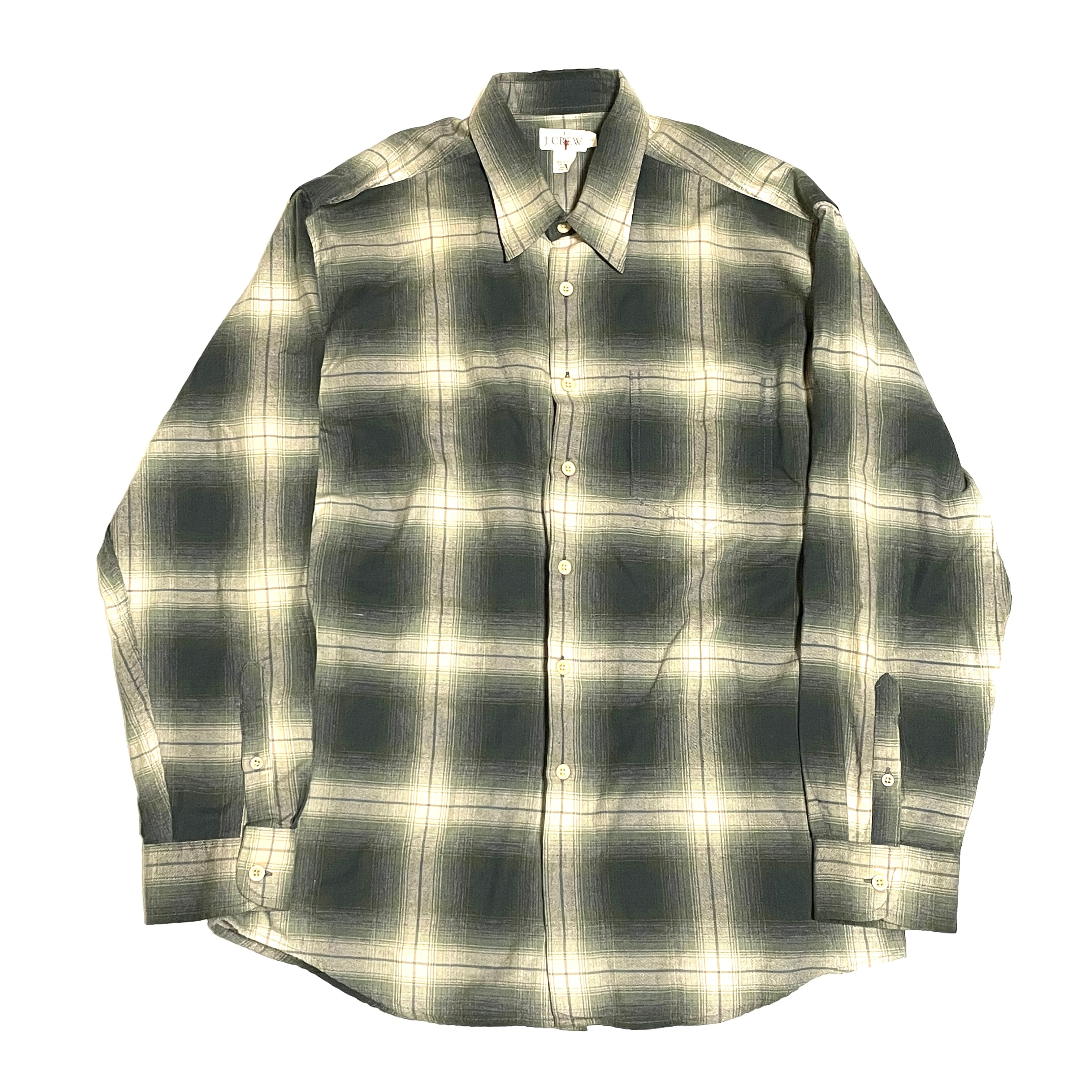 90s J.CREW オンブレチェックシャツ ビンテージ ジェイクルー 長袖