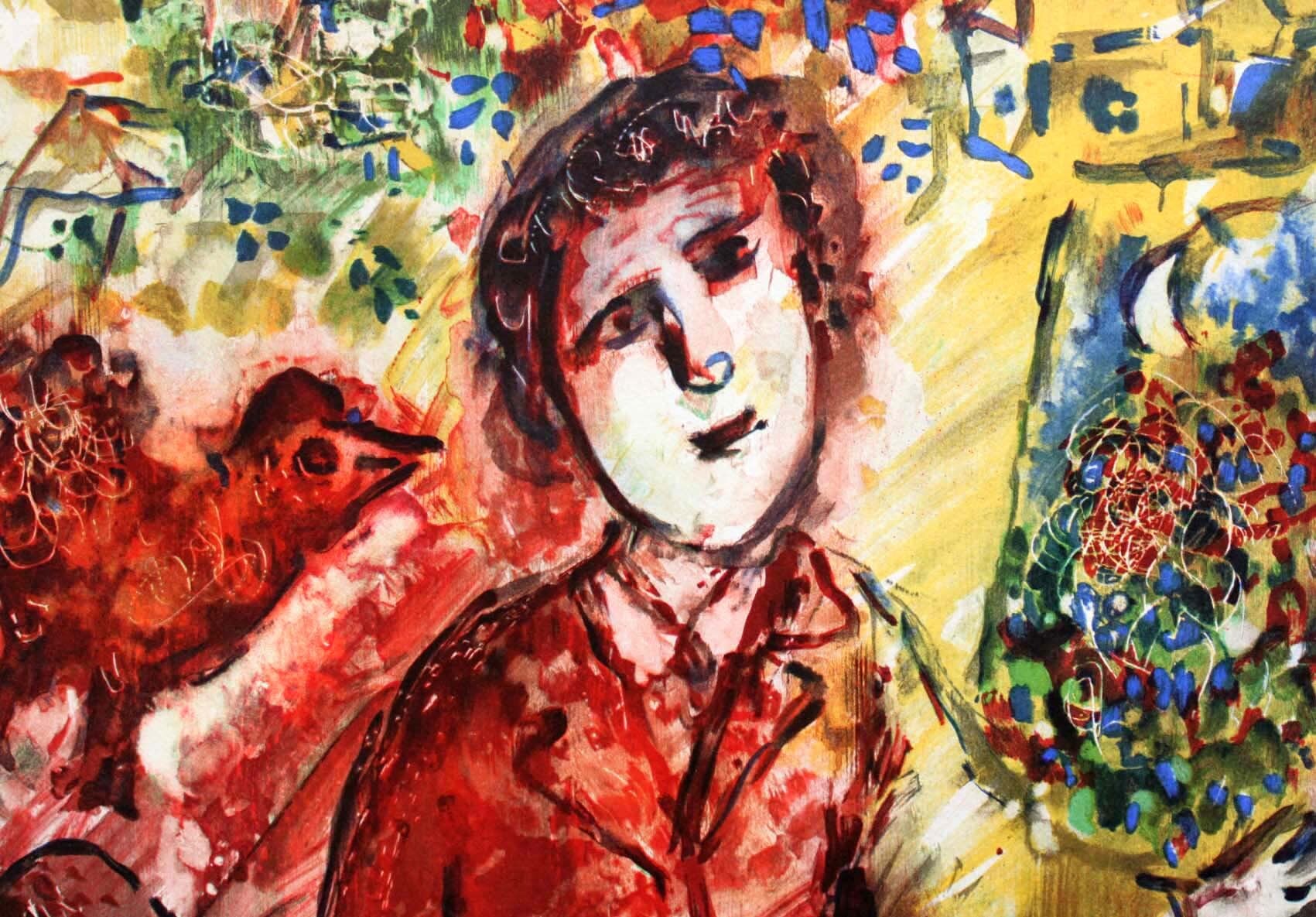 マルク シャガール絵画「芸術家と恋人」作品証明書 展示用フック 限定