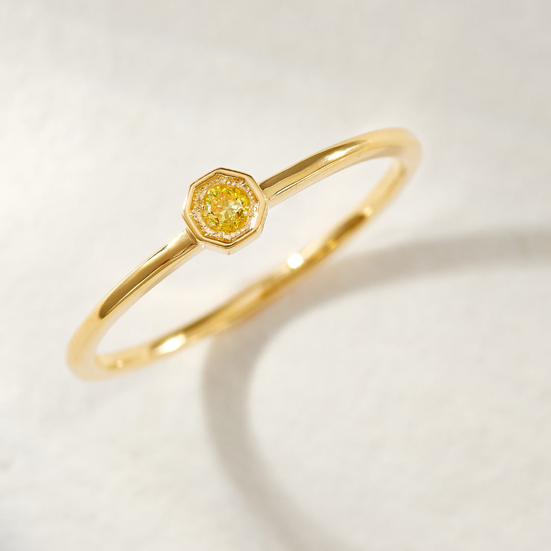 ビズー公式】イエローダイヤモンド K18(18金) PTリング アン | 希少石