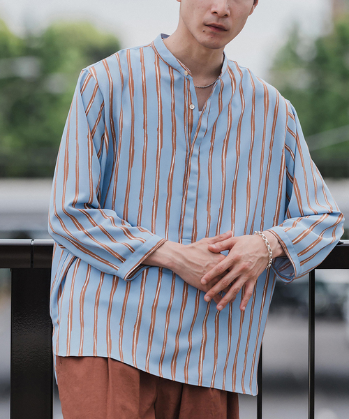 EDIFICE（エディフィス）の「ストライプ ドレーピー 8分袖 バンド