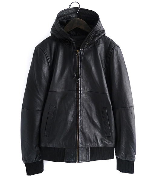 本革レザージャケット ライダース フードフルジップ（ライダース