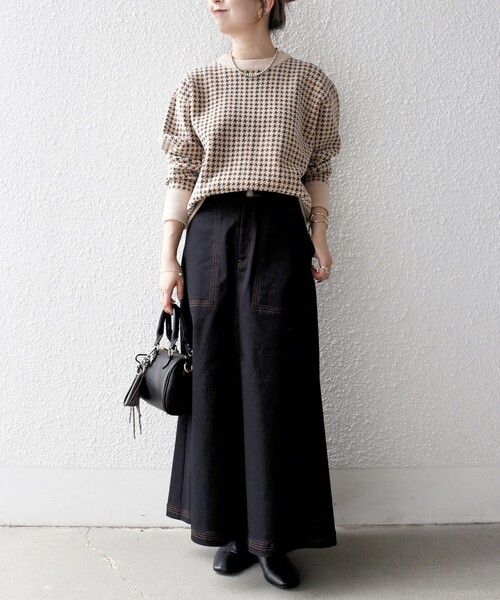 セール】SHIPS any:〈手洗い可能〉モールヤーン クルーネック ロゴ