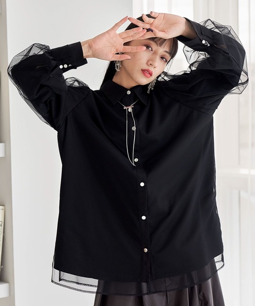 HARE（ハレ）の「チュールドッキングシャツ(HARE)（シャツ/ブラウス