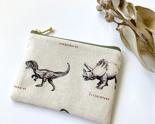 カードケース ちびポーチ 小物入れ 恐竜 トライセラトプス