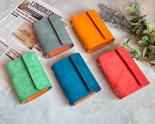 ミニ6サイズシステム手帳ハンドメイド手縫いシール手帳にも❤️ ミニ6