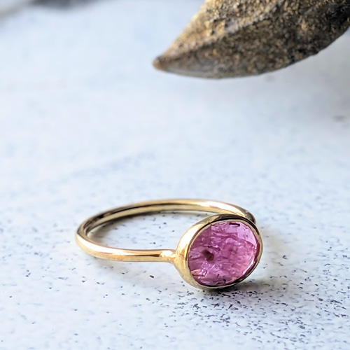 SALE】一点物 12号ピンクルビーリング K18GP Silver925 大人の