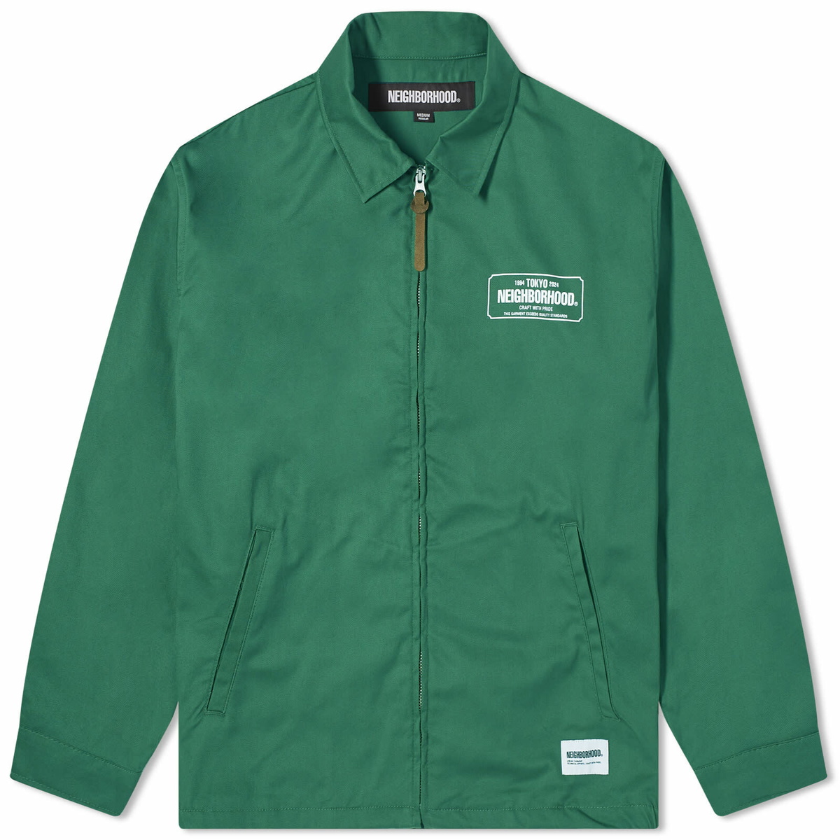 Neighborhood Men's Zip Work Jacket in Green Neighborhood