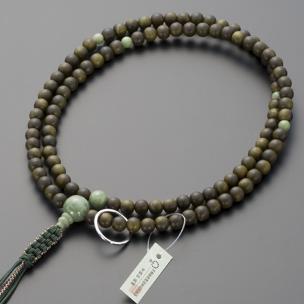 曹洞宗用本式数珠【男性用】 緑檀 独山玉仕立 尺2 | 滝田商店