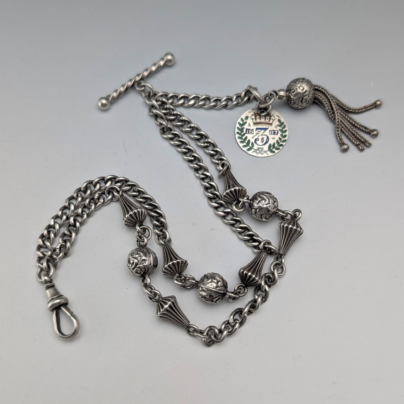 1915年 英国アンティーク 純銀ハンドル シューホーン 靴べら G and C