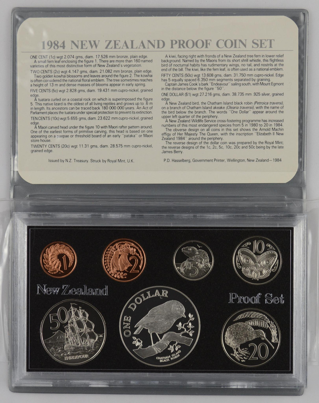 New Zealand - 1984 - Annual Proof Coin Set - Black Robin - Oceanic