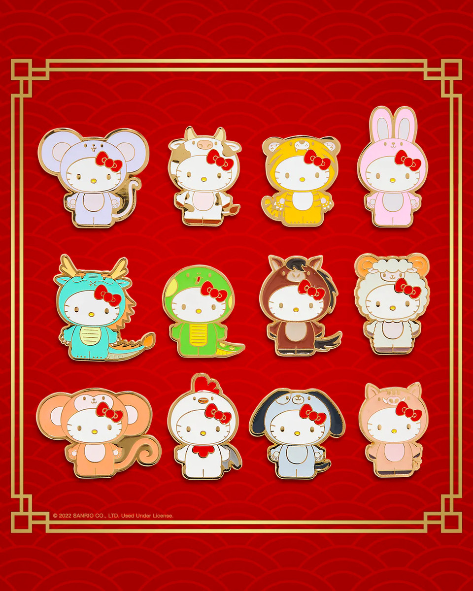 Hello Kitty Chinese Zodiac Enamel Pin Series Window Box