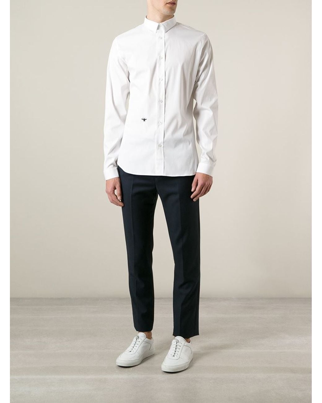 Dior Homme Embroidered Bee Shirt in White for Men | Lyst