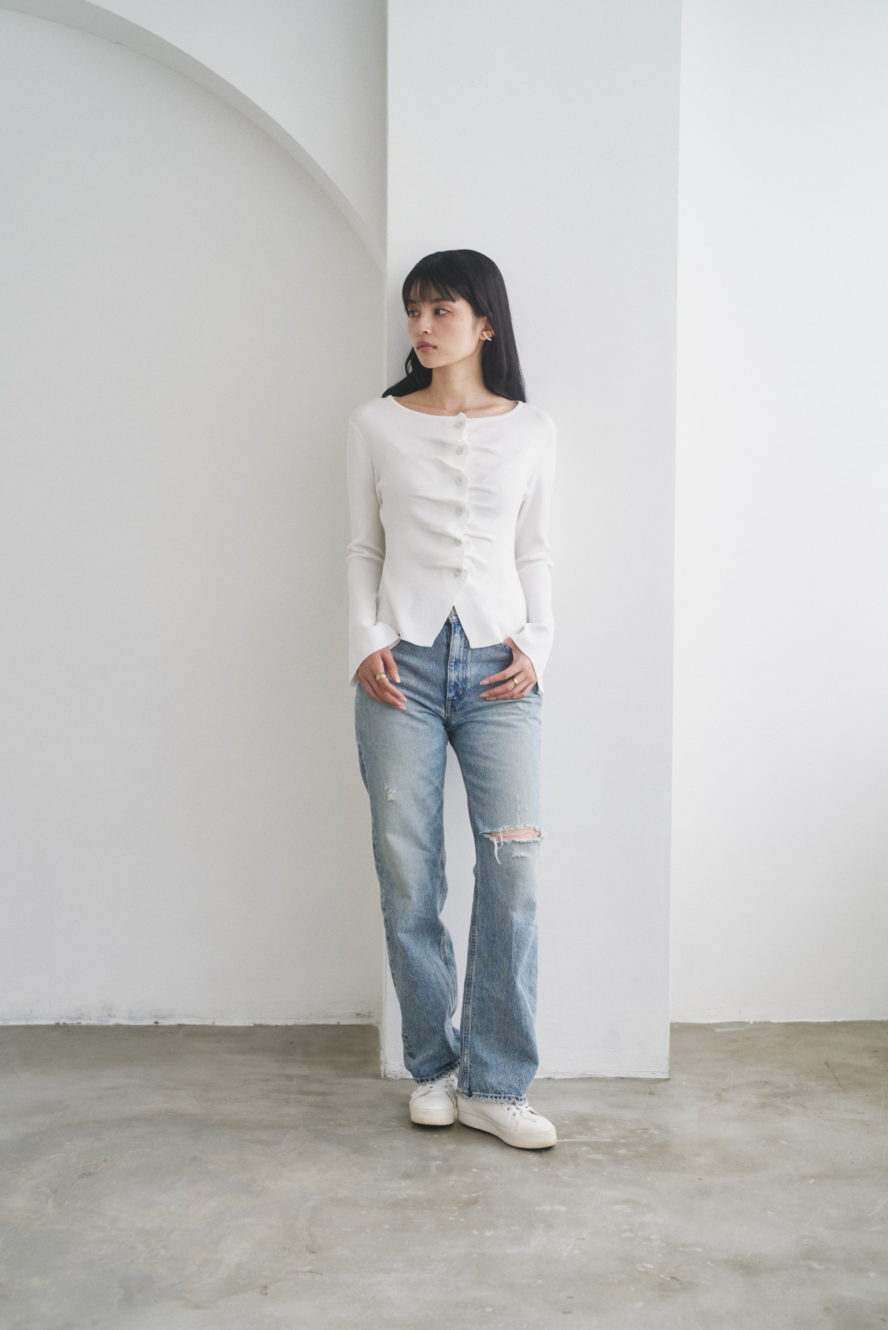 フロントタックギャザーニットトップス – CONNSE