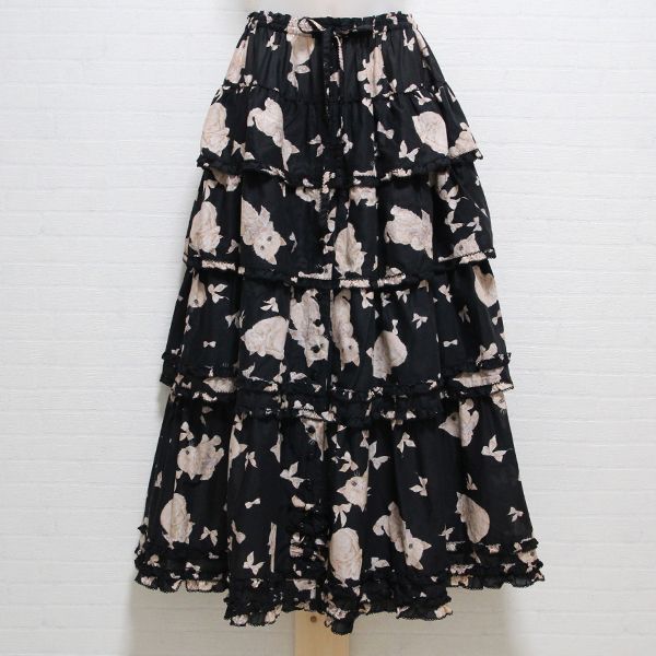 黒蝶々リボンと猫プリント段々スカート - ピンクハウス通販