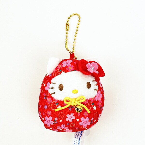 dショッピング |サンリオ ハローキティ 桜だるま マスコット レッド