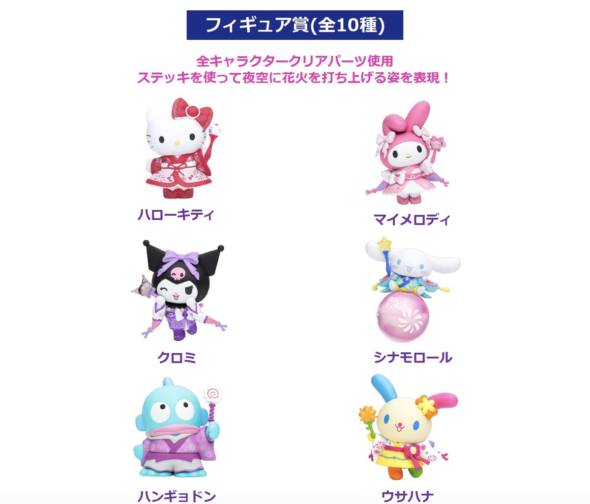 夏の風物詩“花火”がテーマ！Happyくじ『サンリオキャラクターズ HANABI