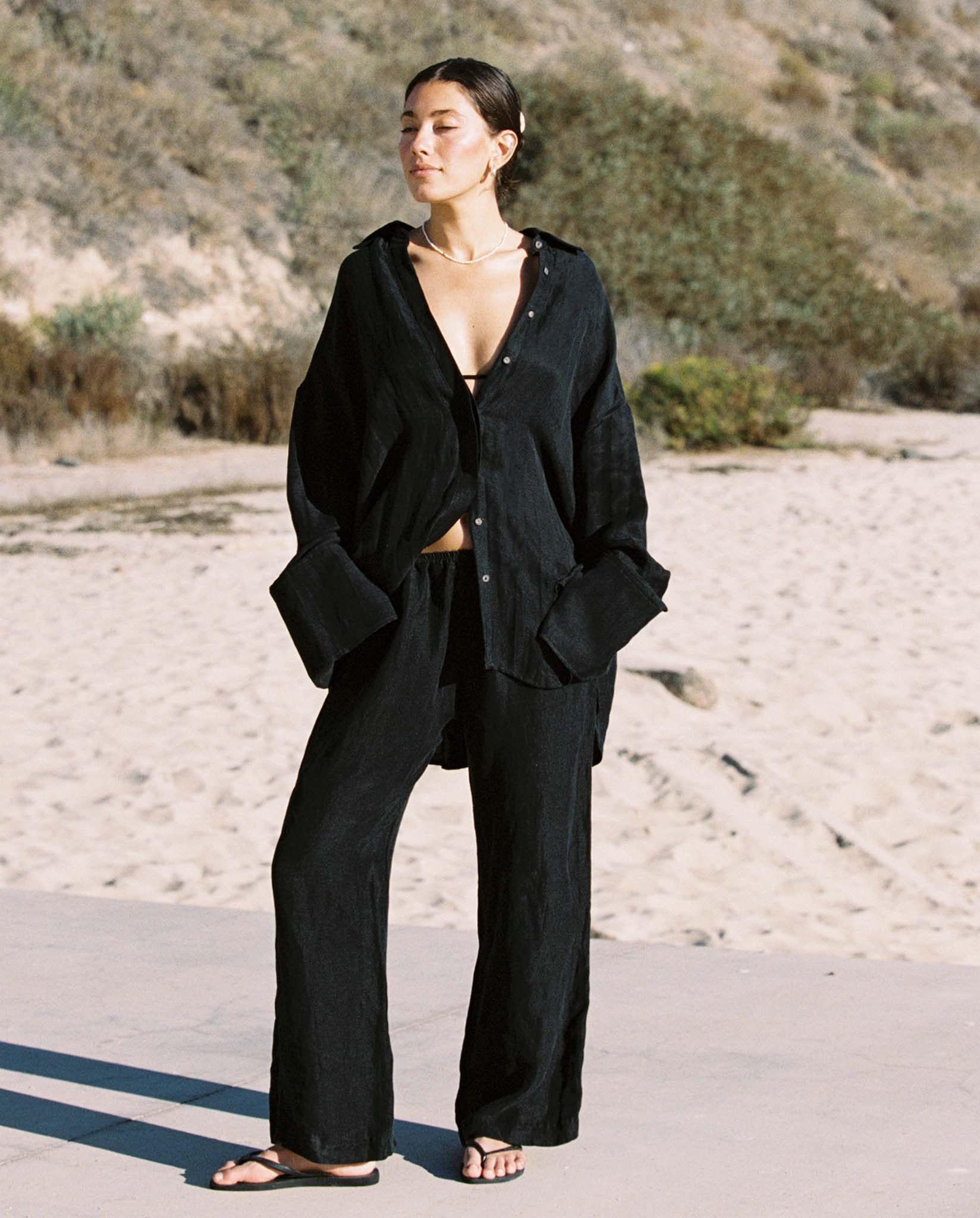 Oversized Linen Cupro Shirt