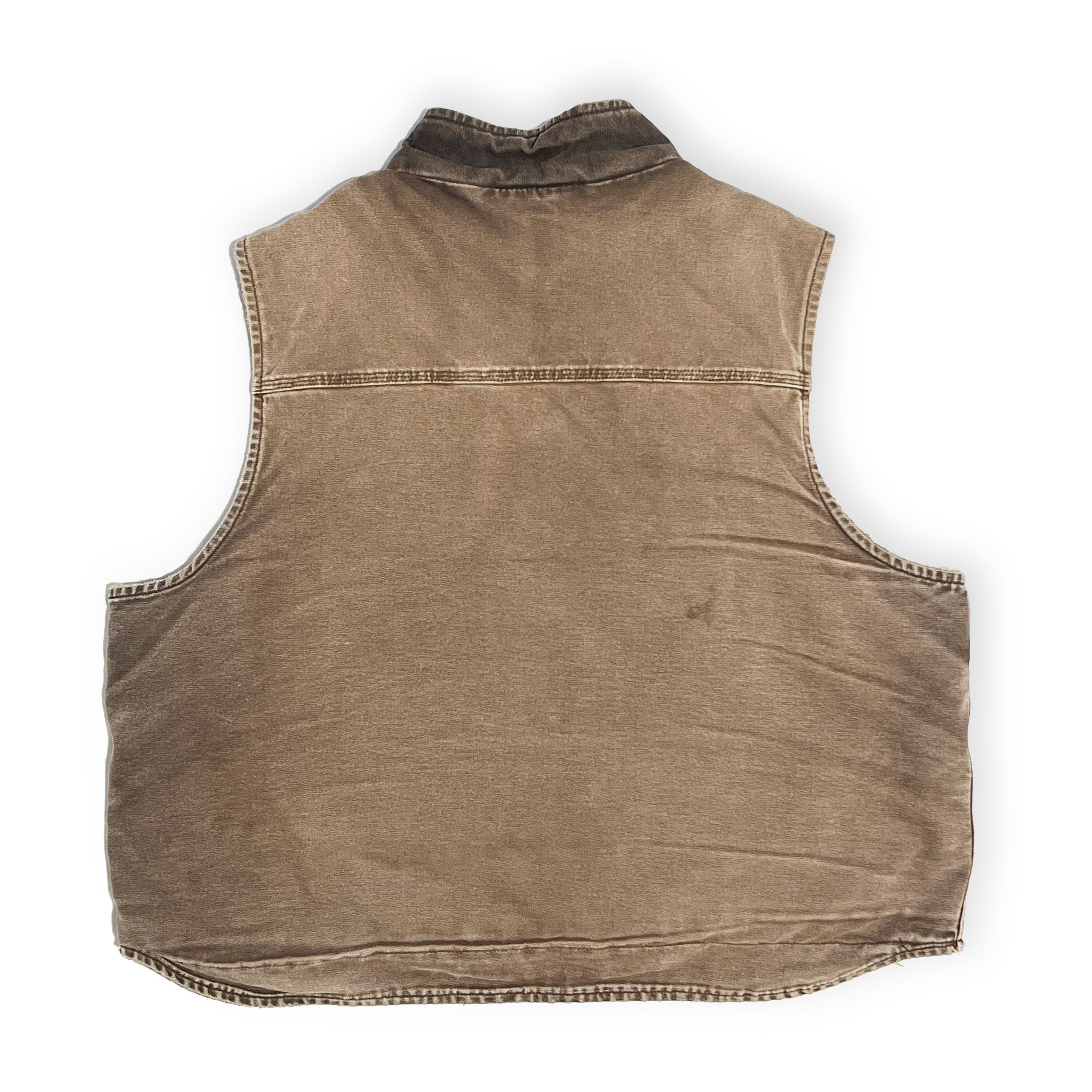 11 メキシコ製 Carhartt ダックベスト ボア ブラウン Size (3XL