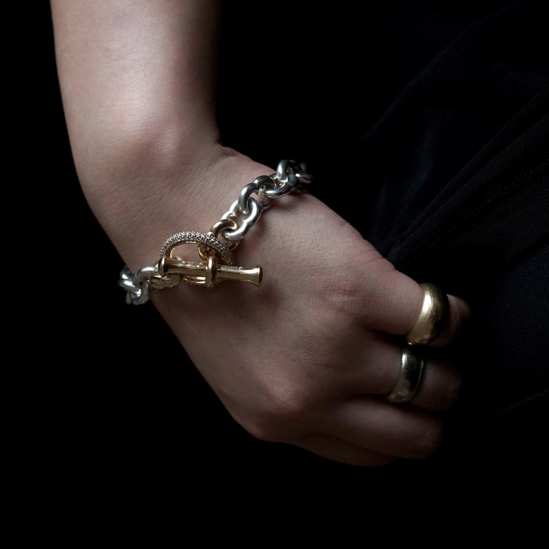 GIFTED / IMPLOSION CHAIN BRACELET ROΦ3T SV_T&LPV/2P-YG – Fuligo