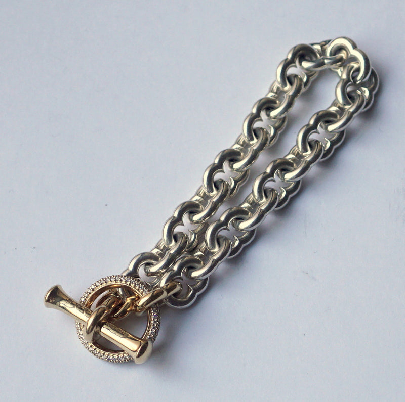 GIFTED / IMPLOSION CHAIN BRACELET ROΦ3T SV_T&LPV/2P-YG – Fuligo