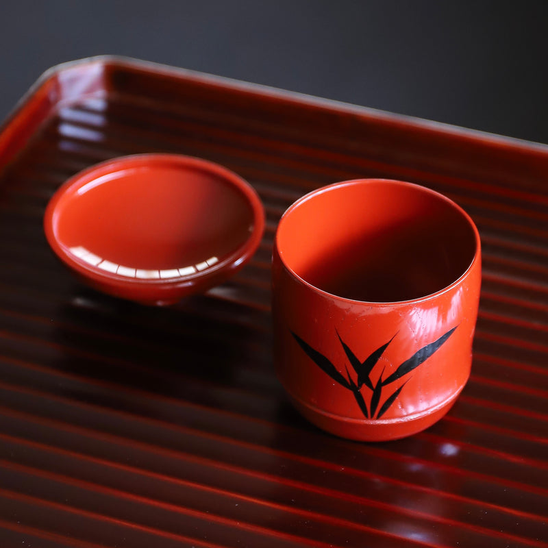 漆匠 仁和春象 朱竹節小吸物椀 10客揃 共箱 – Gallery Nisui