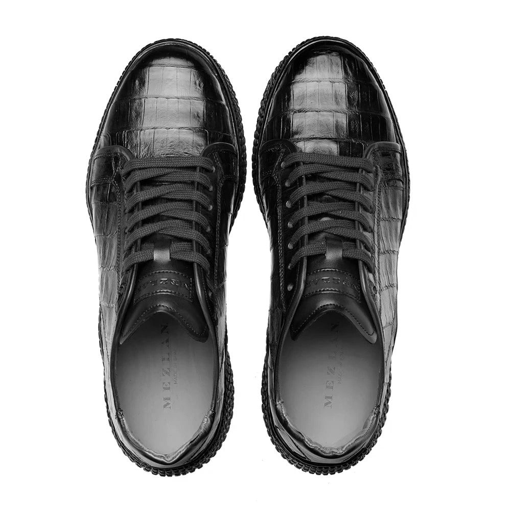 MEZLAN CROCODILE SUPER SNEAKER - BLACK – Gator & Co