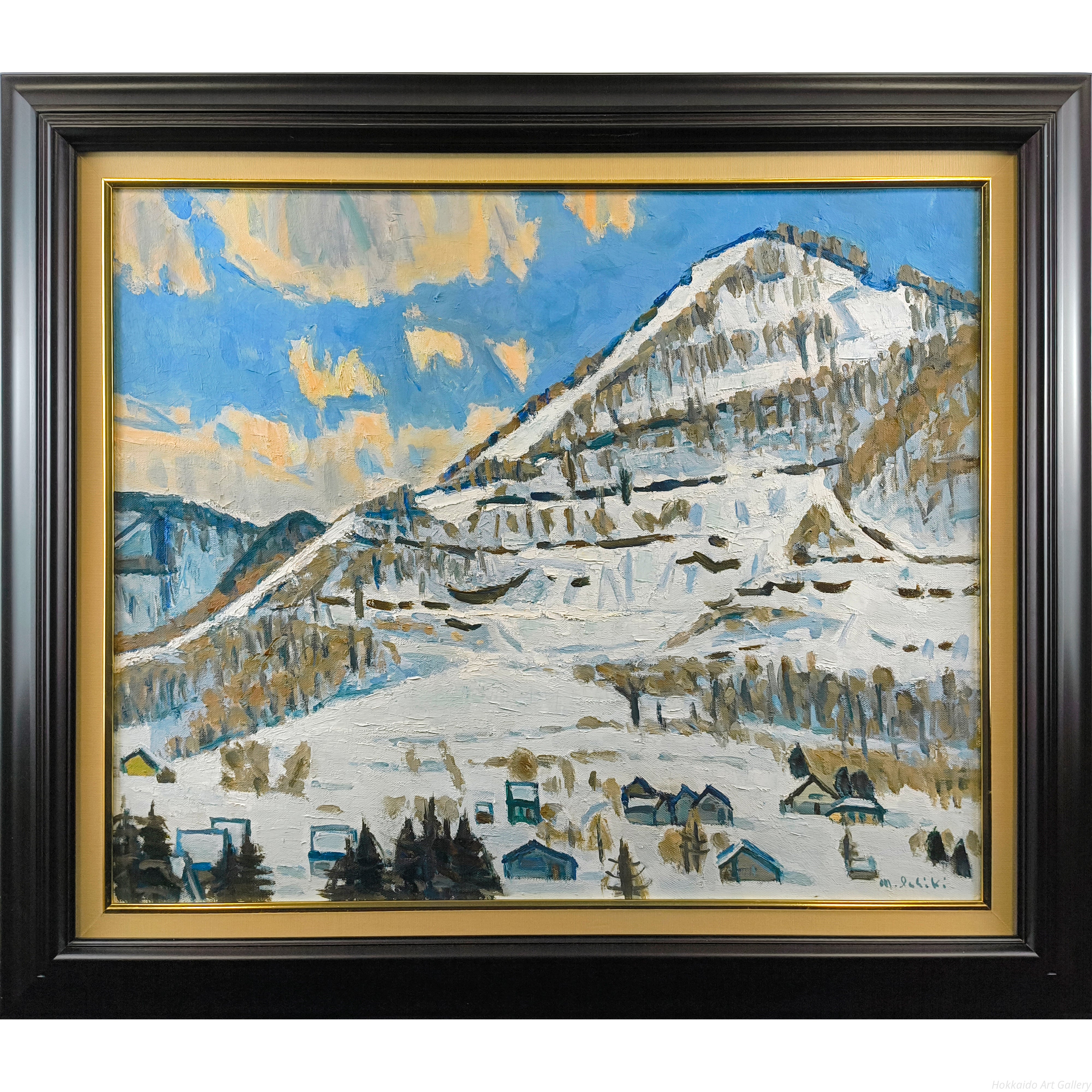 一木万寿三 『三角山立春』 油彩画 - 北海道画廊
