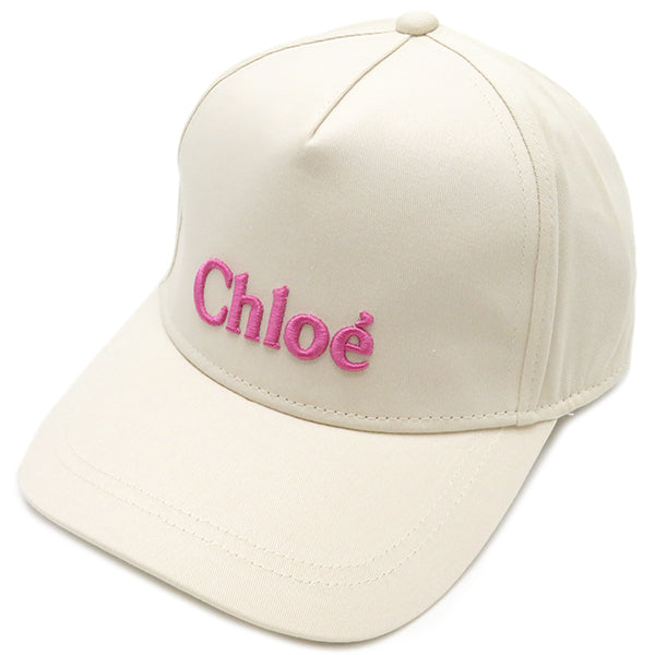 クロエ Chloe 刺繍ロゴ キャップ C20049117 オフホワイト コットン