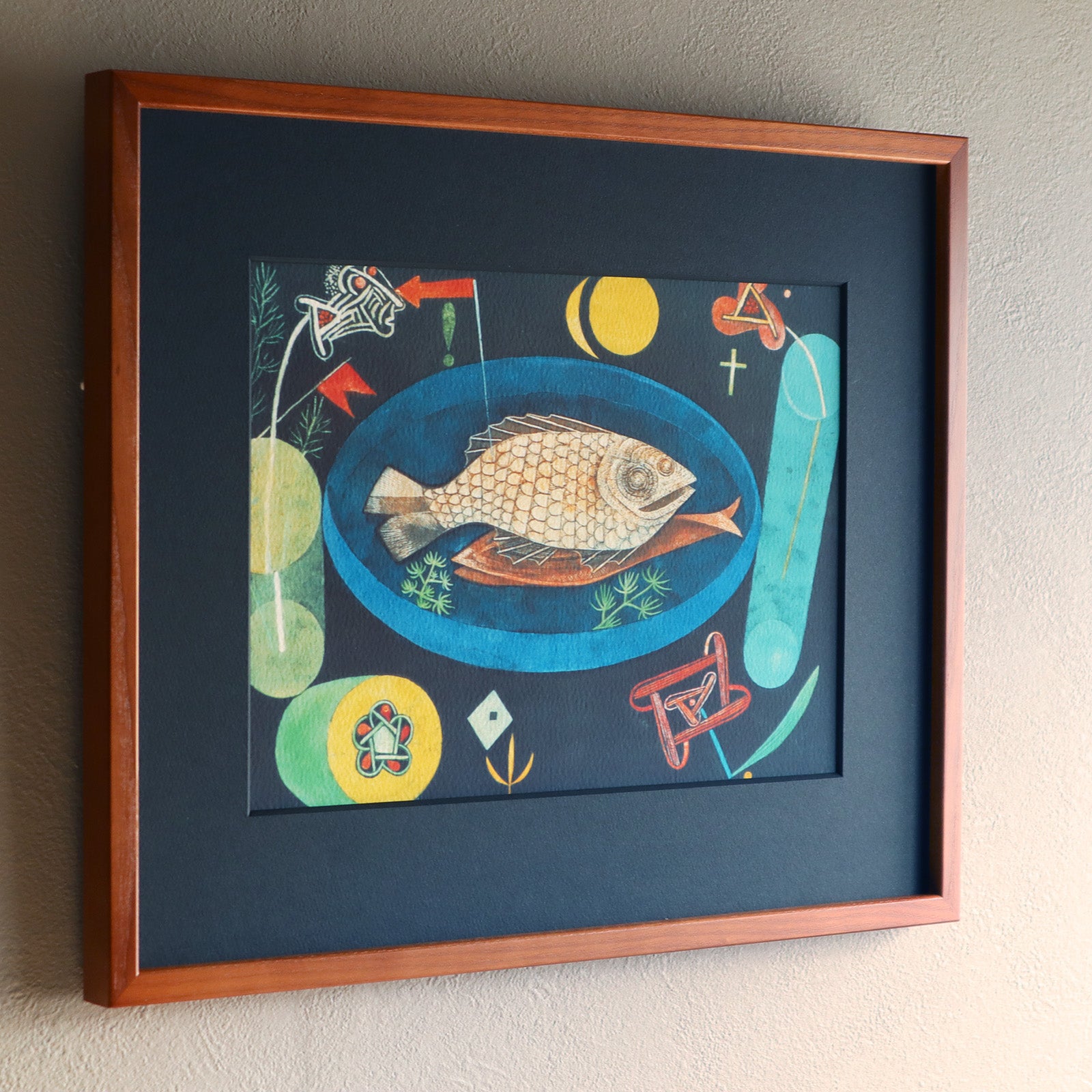 パウル・クレー「魚を巡って」アートポスター｜北欧ヴィンテージに合う