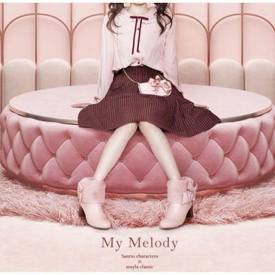 Myla Classic My Melody short Booties US6 PINK fur ribbon NEW with