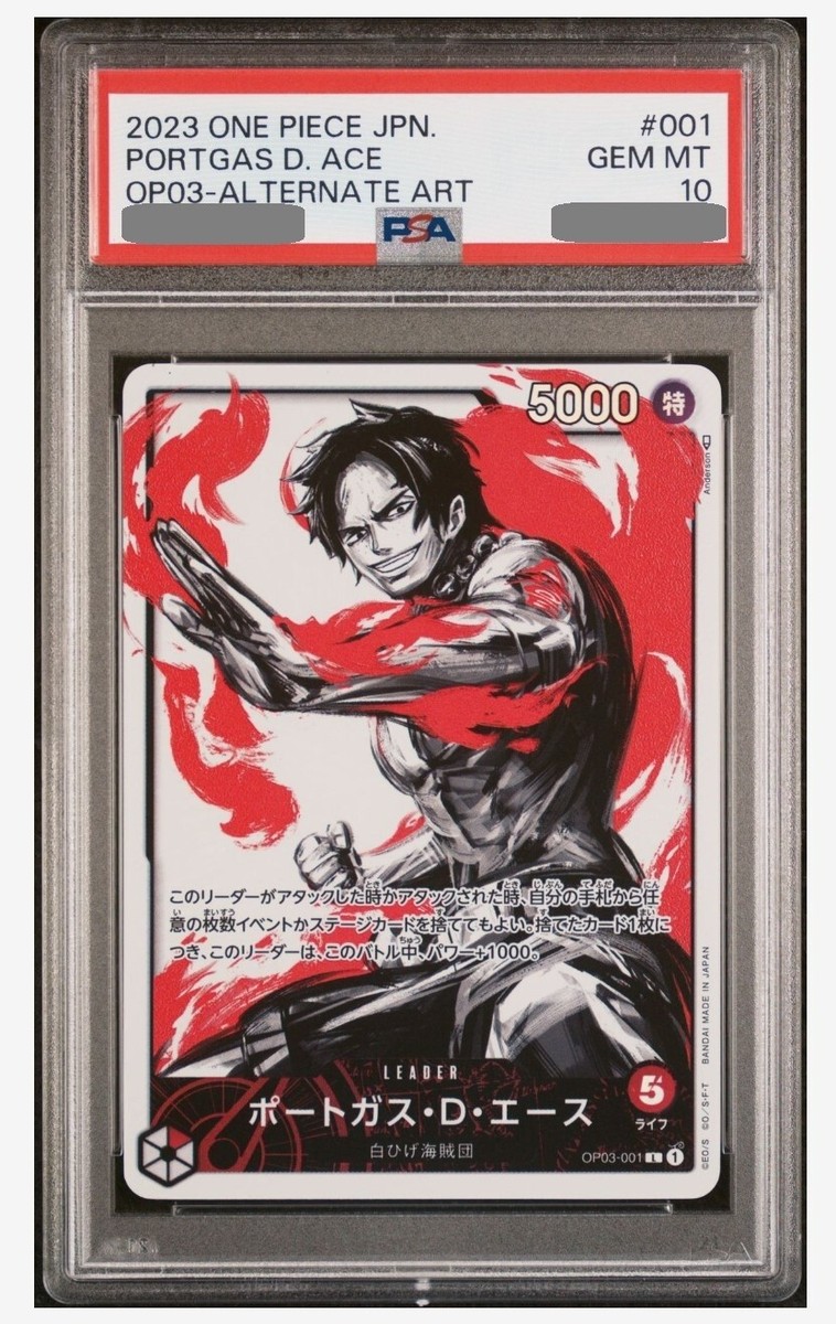 PSA 10 ONE PIECE Card Game OP03-001 Portgas D Ace Leader Alt Art