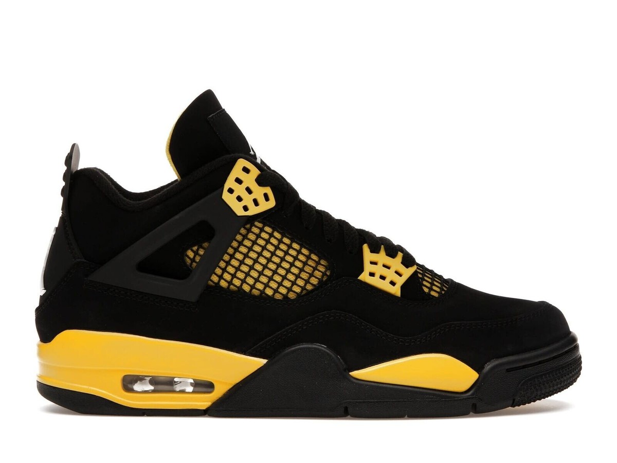 Air Jordan 4 Retro Thunder Black Gold Yellow (2023) Size 12 Men's