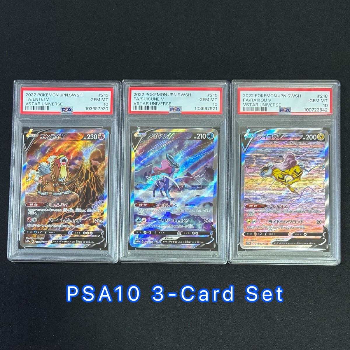 PSA 10 Pokemon Card Raikou Entei Suicune V SAR Set VSTAR Universe