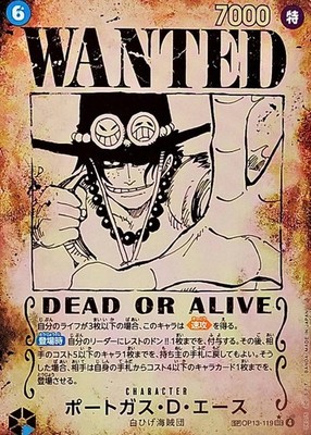 ONE PIECE Card Portgas D Ace SEC WANTED SP Alt Art OP13-119
