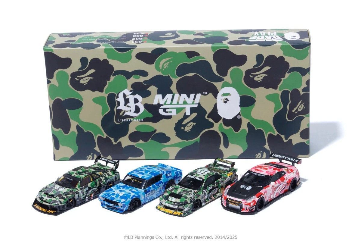 MINI GT BAPE X LBWK NISSAN 1/64 4PC Tokyo Auto Salon 2025 Liberty