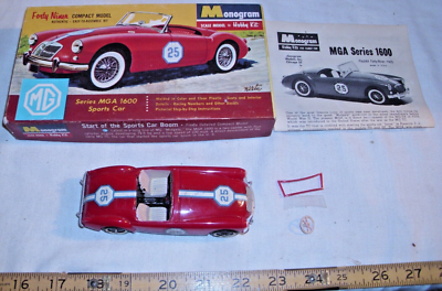 MONOGRAM MGA SERIES 1600 SPORTS CAR MODEL KIT BUILT UP BOXED 1:32