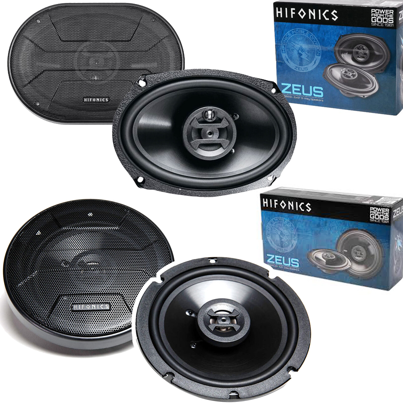2x Hifonics ZS693 6x9 inch 400 WATT + 2x ZS65CXS Car Audio Coaxial