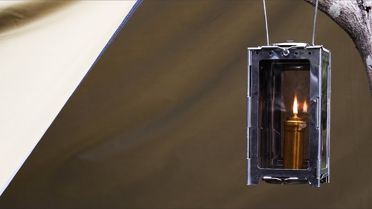 Swiss Army Folding Candle Lantern converted to an oil lantern