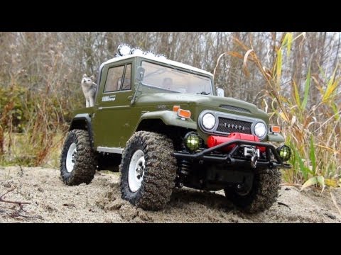 Tamiya CC-01 Toyota Land Cruiser on a cloudy day in late autumn