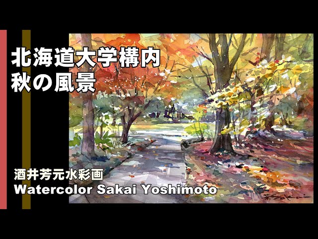 Autumn scenery on the Hokkaido University campus 2022 Watercolor