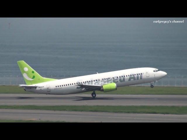Solaseed Air ソラシド塗装 Boeing 737-400 JA392A 離陸 2012.4.29