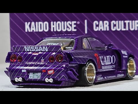 Nissan Skyline GT-R (R34) Kaido Works V1 1:64 by MINI GT x Kaido