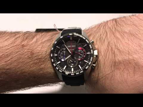 SEIKO Conceptual Series Black Rubber Chronograph SSB347P1 - E-oro