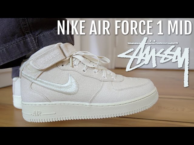 STUSSY NIKE AIR FORCE 1 MID FOSSIL REVIEW & ON FEET - JUST AS GOOD