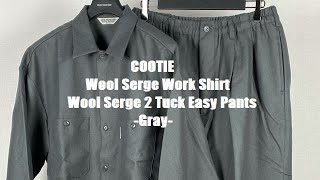COOTIE / Wool Serge Work Shirt -Gray-