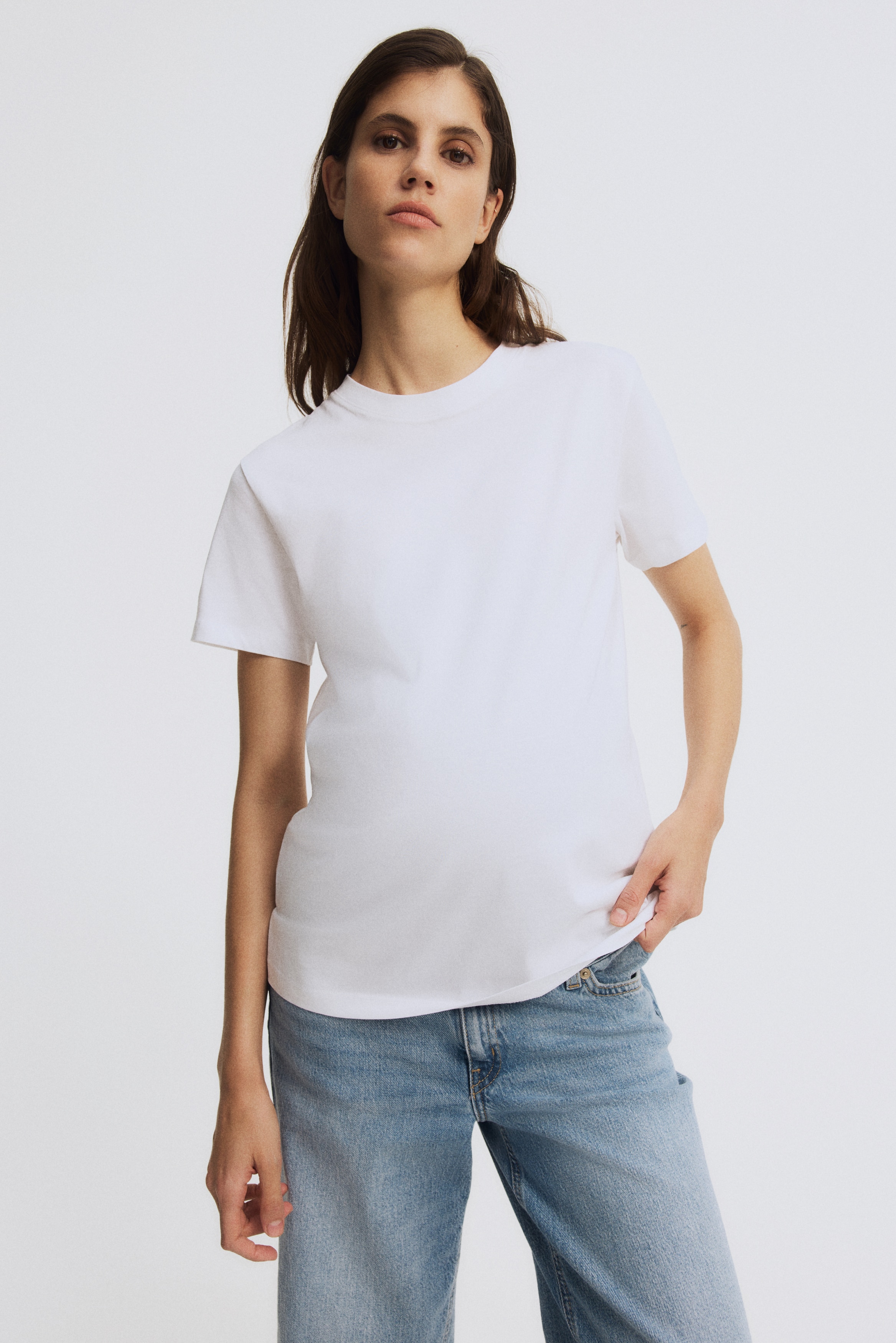 MAMA Cotton T-shirt - White - Ladies | H&M US
