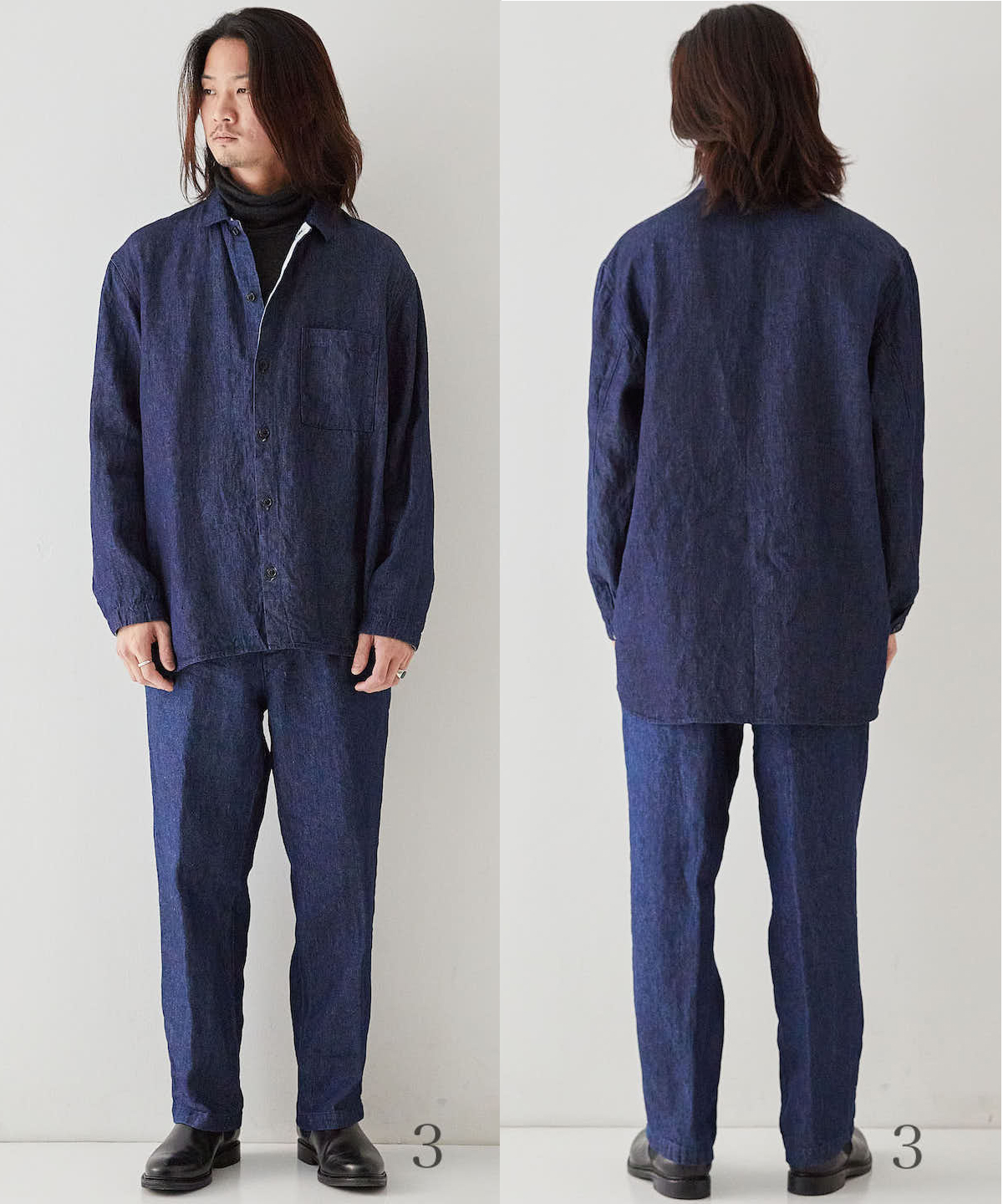 10ozリネンデニム ワークシャツ｜nest Robe / CONFECT ONLINE SHOP