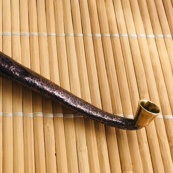 楽天市場】泥右衛門煙管 刀豆形 金袖 2種類 真鍮黒 / 銅洋白 きせる 約