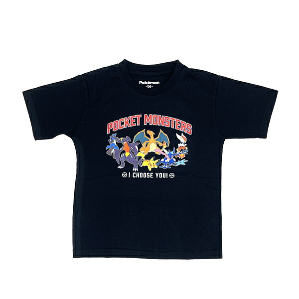 ポケットモンスター キッズ カジュアルロゴ Tシャツ(ブラック) 130cm